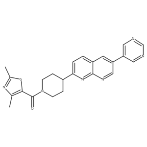 2-[1-(2,4-Dimethyl-1,3-thiazole-5-carbonyl)piperidin-4-yl]-6-(pyrimidin-5-yl)-1,8-naphthyridine结构式