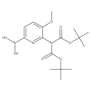 (6-(Bis(tert-butoxycarbonyl)amino)-5-methoxypyridin-2-yl)boronic acid Structure