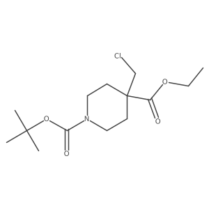 1-(tert-Butyl) 4-ethyl 4-(chloromethyl)piperidine-1,4-dicarboxylate结构式