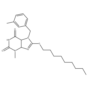 3-Methyl-7-[(3-methylphenyl)methyl]-8-nonylsulfanyl-4,5-dihydropurine-2,6-dione Structure