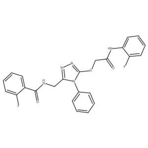 2-fluoro-N-{[5-({[(2-fluorophenyl)carbamoyl]methyl}sulfanyl)-4-phenyl-4H-1,2,4-triazol-3-yl]methyl}benzamide Structure