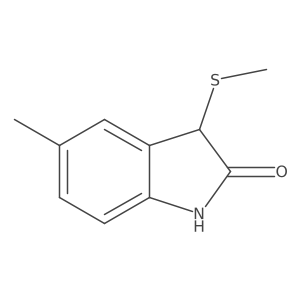 1,3-Dihydro-5-methyl-3-(methylthio)-2H-indol-2-one结构式