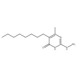 2-Hydrazinyl-6-methyl-5-octyl-4(3H)-pyrimidinone结构式