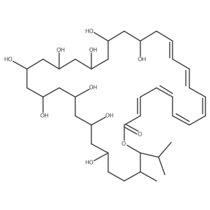 16,18,20,22,24,26,28,30,32-Nonahydroxy-35-methyl-36-propan-2-yl-1-oxacyclohexatriaconta-3,5,7,9,11,13-hexaen-2-one结构式