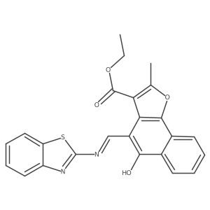 (Z)-ethyl 4-((benzo[d]thiazol-2-ylamino)methylene)-2-methyl-5-oxo-4,5-dihydronaphtho[1,2-b]furan-3-carboxylate Structure