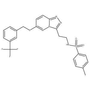 4-methyl-N-(2-(6-((3-(trifluoromethyl)benzyl)thio)-[1,2,4]triazolo[4,3-b]pyridazin-3-yl)ethyl)benzenesulfonamide结构式