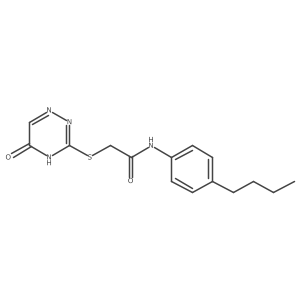 N-(4-butylphenyl)-2-((5-oxo-4,5-dihydro-1,2,4-triazin-3-yl)thio)acetamide结构式