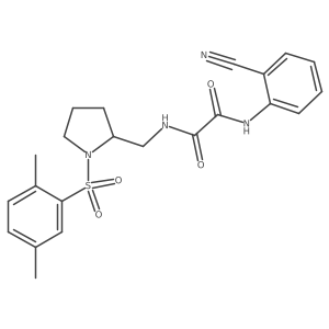 N1-(2-cyanophenyl)-N2-((1-((2,5-dimethylphenyl)sulfonyl)pyrrolidin-2-yl)methyl)oxalamide结构式