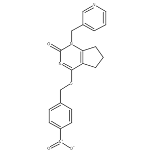 4-((4-nitrobenzyl)thio)-1-(pyridin-3-ylmethyl)-6,7-dihydro-1H-cyclopenta[d]pyrimidin-2(5H)-one Structure