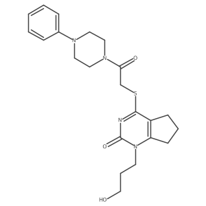 1-(3-hydroxypropyl)-4-((2-oxo-2-(4-phenylpiperazin-1-yl)ethyl)thio)-6,7-dihydro-1H-cyclopenta[d]pyrimidin-2(5H)-one Structure