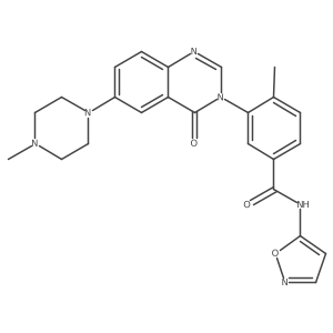 N-isoxazol-5-yl-4-methyl-3-[6-(4-methylpiperazin-1-yl)-4-oxoquinazolin-3(4H)-yl]benzamide结构式