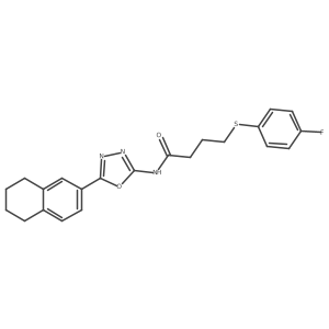 4-((4-fluorophenyl)thio)-N-(5-(5,6,7,8-tetrahydronaphthalen-2-yl)-1,3,4-oxadiazol-2-yl)butanamide Structure
