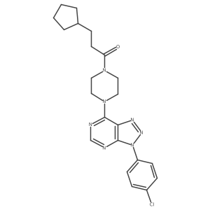 1-(4-(3-(4-chlorophenyl)-3H-[1,2,3]triazolo[4,5-d]pyrimidin-7-yl)piperazin-1-yl)-3-cyclopentylpropan-1-one Structure