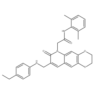 N-(2,6-dimethylphenyl)-2-(8-(((4-ethylphenyl)amino)methyl)-7-oxo-2,3-dihydro-[1,4]dioxino[2,3-g]quinolin-6(7H)-yl)acetamide结构式