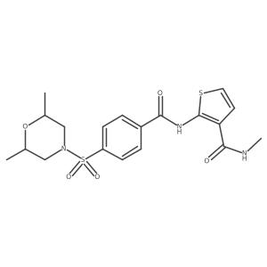 2-(4-((2,6-dimethylmorpholino)sulfonyl)benzamido)-N-methylthiophene-3-carboxamide结构式
