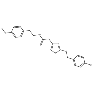 2-(2-((4-chlorobenzyl)thio)thiazol-4-yl)-N-(4-methoxyphenethyl)acetamide结构式