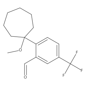 2-(1-Methoxycycloheptyl)-5-(trifluoromethyl)benzaldehyde Structure