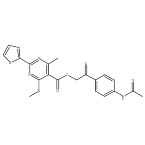 2-(4-Acetamidophenyl)-2-oxoethyl 4-methyl-6-(methylsulfanyl)-2-(thiophen-2-yl)pyrimidine-5-carboxylate结构式