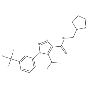 5-isopropyl-N-((tetrahydrofuran-2-yl)methyl)-1-(3-(trifluoromethyl)phenyl)-1H-1,2,3-triazole-4-carboxamide Structure