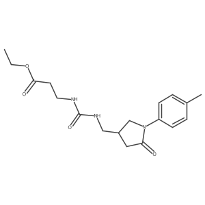Ethyl 3-(3-((5-oxo-1-(p-tolyl)pyrrolidin-3-yl)methyl)ureido)propanoate结构式
