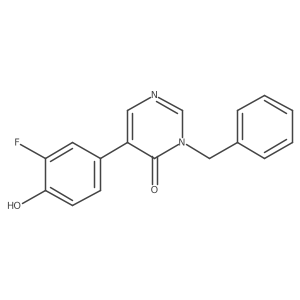 3-benzyl-5-(3-fluoro-4-hydroxyphenyl)pyrimidin-4(3H)-one结构式