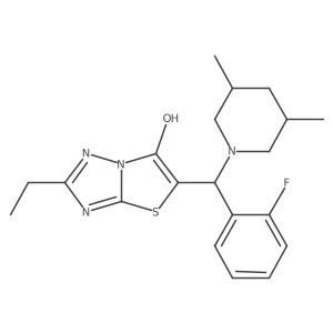 5-((3,5-Dimethylpiperidin-1-yl)(2-fluorophenyl)methyl)-2-ethylthiazolo[3,2-b][1,2,4]triazol-6-ol Structure