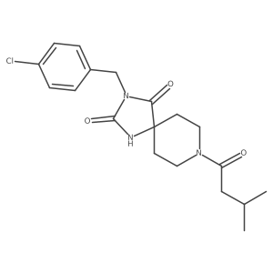 3-(4-Chlorobenzyl)-8-(3-methylbutanoyl)-1,3,8-triazaspiro[4.5]decane-2,4-dione Structure