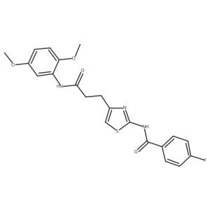 N-(4-(3-((2,5-dimethoxyphenyl)amino)-3-oxopropyl)thiazol-2-yl)-4-fluorobenzamide结构式