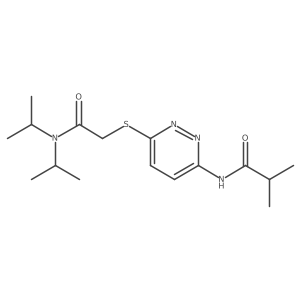 N-[6-({[bis(propan-2-yl)carbamoyl]methyl}sulfanyl)pyridazin-3-yl]-2-methylpropanamide Structure