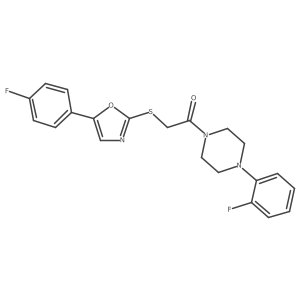 2-{[5-(4-Fluorophenyl)-1,3-oxazol-2-yl]sulfanyl}-1-[4-(2-fluorophenyl)piperazin-1-yl]ethan-1-one结构式