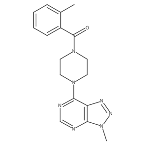 1-{3-methyl-3H-[1,2,3]triazolo[4,5-d]pyrimidin-7-yl}-4-(2-methylbenzoyl)piperazine结构式
