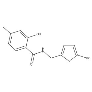 Cc1ccc(C(=O)NCc2ccc(Br)s2)c(O)c1结构式