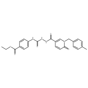 Ethyl 4-(2-(1-(4-methylbenzyl)-6-oxo-1,6-dihydropyridine-3-carbonyl)hydrazinecarboxamido)benzoate Structure