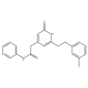 2-(2-((3-chlorobenzyl)thio)-6-oxo-1,6-dihydropyrimidin-4-yl)-N-(pyridin-3-yl)acetamide结构式