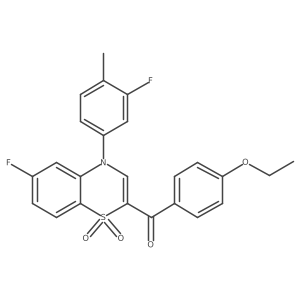 (4-ethoxyphenyl)[6-fluoro-4-(3-fluoro-4-methylphenyl)-1,1-dioxido-4H-1,4-benzothiazin-2-yl]methanone结构式