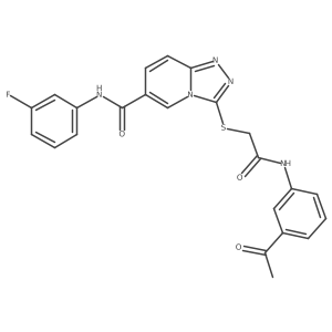 3-({[(3-acetylphenyl)carbamoyl]methyl}sulfanyl)-N-(3-fluorophenyl)-[1,2,4]triazolo[4,3-a]pyridine-6-carboxamide结构式