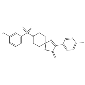 8-((3-Chlorophenyl)sulfonyl)-3-(p-tolyl)-1,4,8-triazaspiro[4.5]dec-3-en-2-one Structure