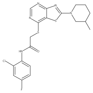 N-(2-chloro-4-fluorophenyl)-2-{[2-(3-methylpiperidin-1-yl)[1,3]thiazolo[4,5-d]pyrimidin-7-yl]thio}acetamide Structure