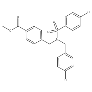 Methyl 4-{[[(4-chlorophenyl)sulfonyl](4-chlorobenzyl)amino]methyl}benzoate结构式