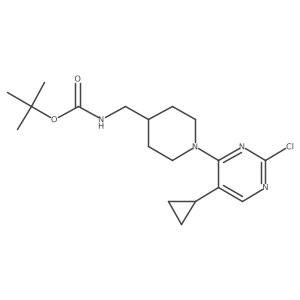 Tert-butyl (1-(2-chloro-5-cyclopropylpyrimidin-4-yl)piperidin-4-yl)methylcarbamate结构式