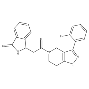 3-(2-(3-(2-Fluorophenyl)-6,7-dihydro-1H-pyrazolo[4,3-c]pyridin-5(4H)-yl)-2-oxoethyl)isoindolin-1-one结构式