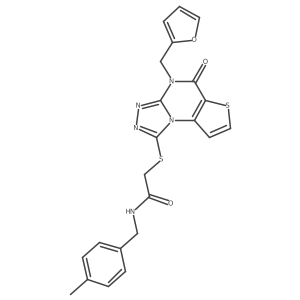 2-((4-(furan-2-ylmethyl)-5-oxo-4,5-dihydrothieno[2,3-e][1,2,4]triazolo[4,3-a]pyrimidin-1-yl)thio)-N-(4-methylbenzyl)acetamide结构式