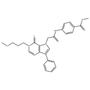 methyl 4-({[3-(3-methoxypropyl)-4-oxo-7-phenyl-3,4-dihydro-5H-pyrrolo[3,2-d]pyrimidin-5-yl]acetyl}amino)benzoate Structure