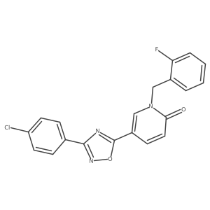 5-(3-(4-chlorophenyl)-1,2,4-oxadiazol-5-yl)-1-(2-fluorobenzyl)pyridin-2(1H)-one结构式