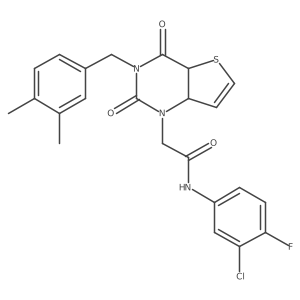 N-(3-chloro-4-fluorophenyl)-2-{3-[(3,4-dimethylphenyl)methyl]-2,4-dioxo-1H,2H,3H,4H-thieno[3,2-d]pyrimidin-1-yl}acetamide结构式