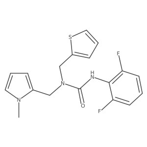3-(2,6-difluorophenyl)-1-((1-methyl-1H-pyrrol-2-yl)methyl)-1-(thiophen-2-ylmethyl)urea结构式