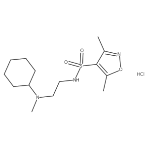 N-(2-(cyclohexyl(methyl)amino)ethyl)-3,5-dimethylisoxazole-4-sulfonamide hydrochloride结构式