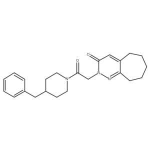 2-[2-(4-benzylpiperidino)-2-oxoethyl]-2,5,6,7,8,9-hexahydro-3H-cyclohepta[c]pyridazin-3-one结构式