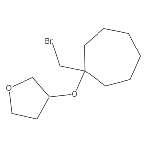 3-((1-(Bromomethyl)cycloheptyl)oxy)tetrahydrofuran结构式