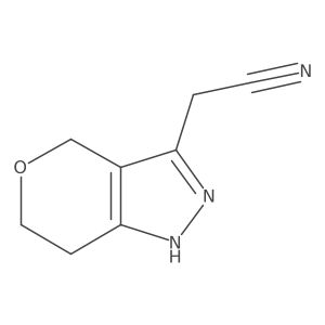2-(1,4,6,7-Tetrahydropyrano[4,3-c]pyrazol-3-yl)acetonitrile结构式